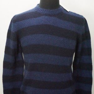 Eidos Girocollo Blue Black Knitted Superkid Mohair Blend Sweater M BRAND NEW